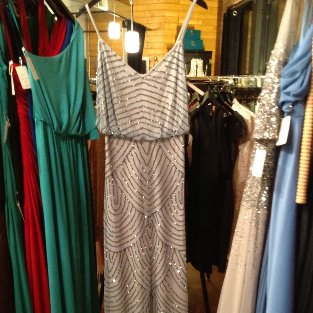 Adrianna papell silver gown